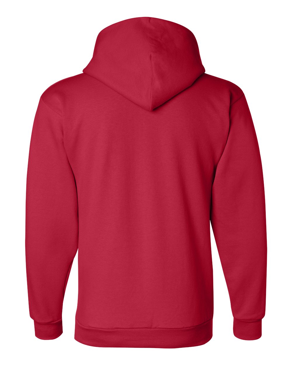 Rear View of Scarlet Powerblend® Hooded Sweatshirt - S700