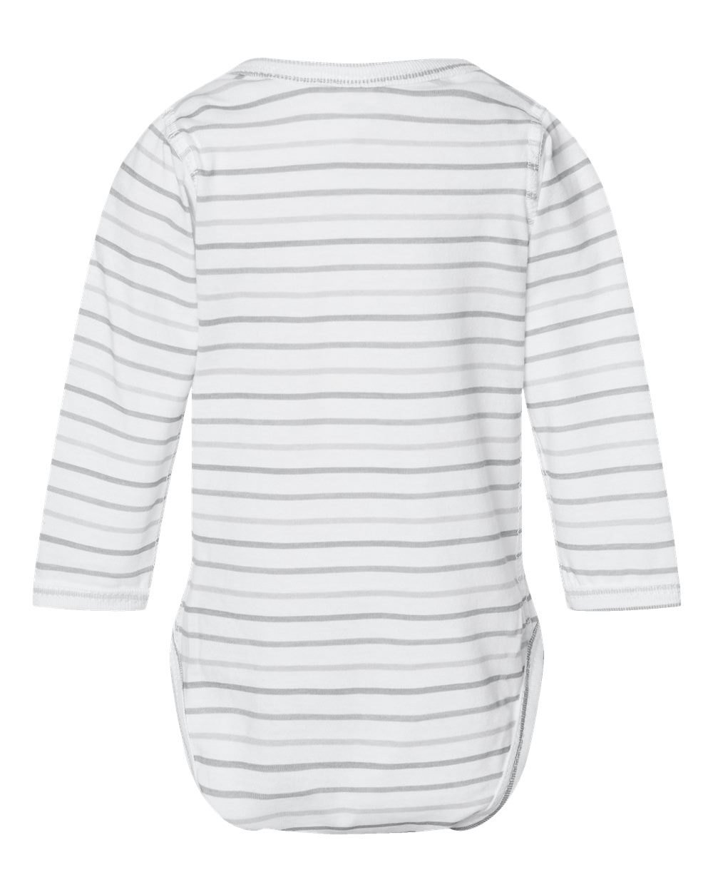 Rear View of Shadow Stripe Infant Fine Jersey Long Sleeve Bodysuit - 4421