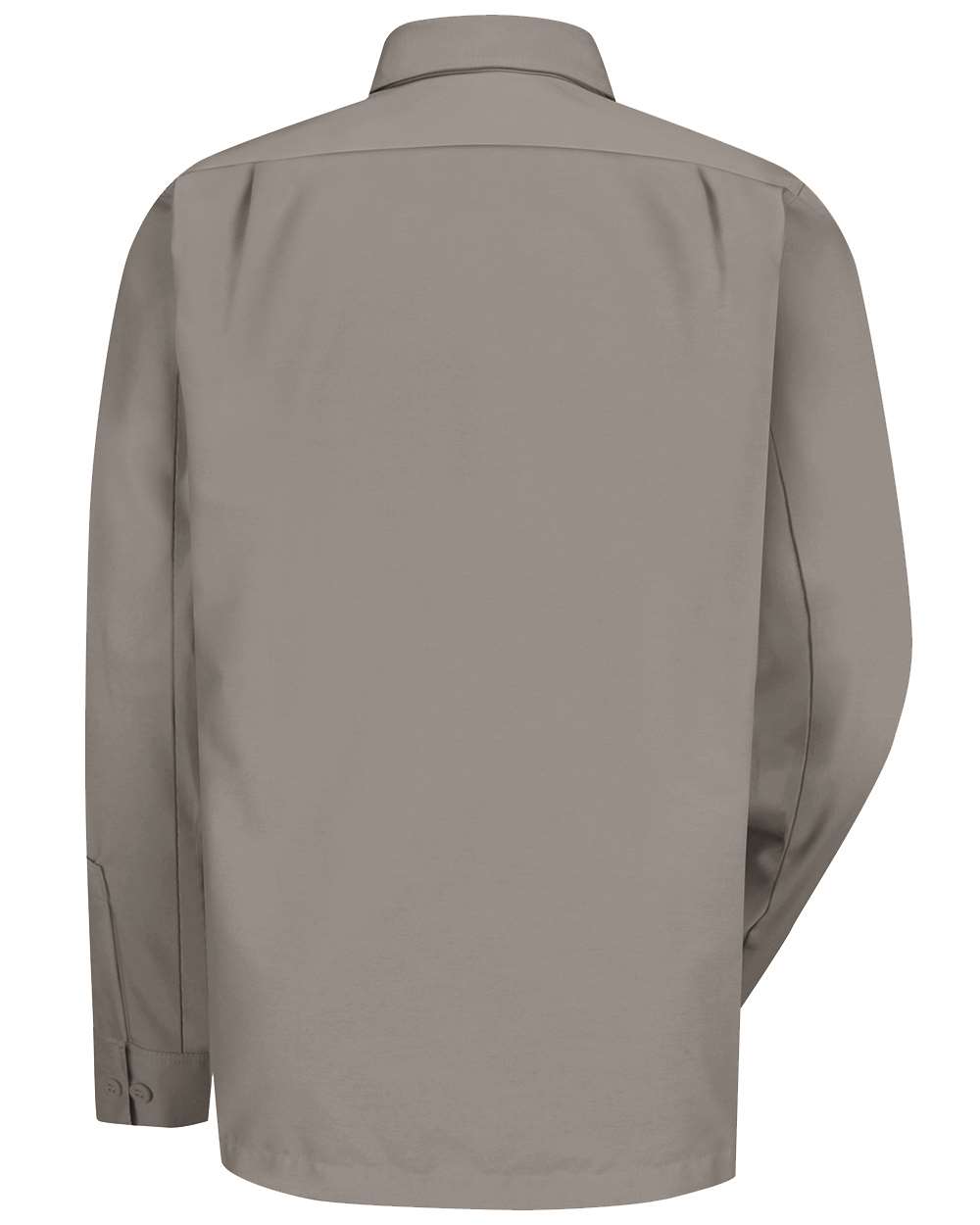 Rear View of Silver Grey Long Sleeve Work Shirt - WS10
