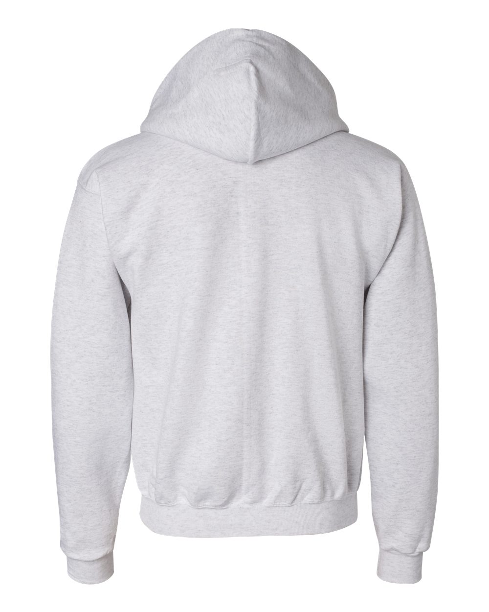Rear View of Silver Grey Powerblend® Full-Zip Hooded Sweatshirt - S800