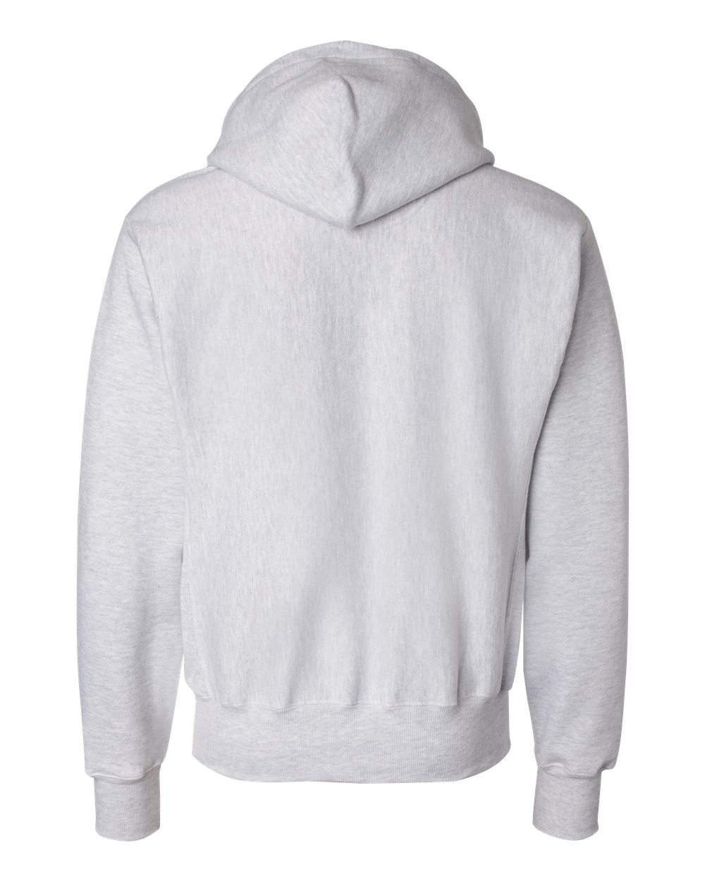 Rear View of Silver Grey Reverse Weave® Hooded Sweatshirt - S101