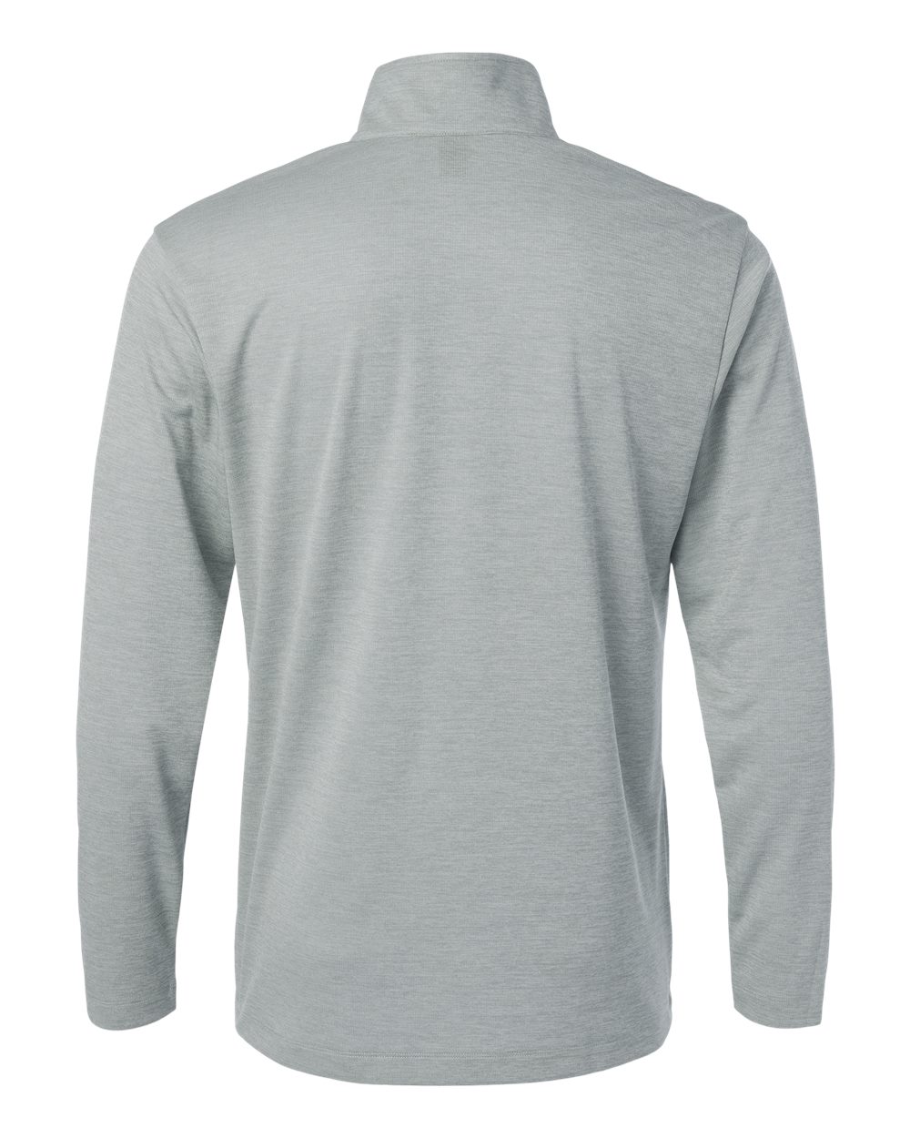 Rear View of Silver Melange Performance Mélange Quarter-Zip Pullover - 4HM700