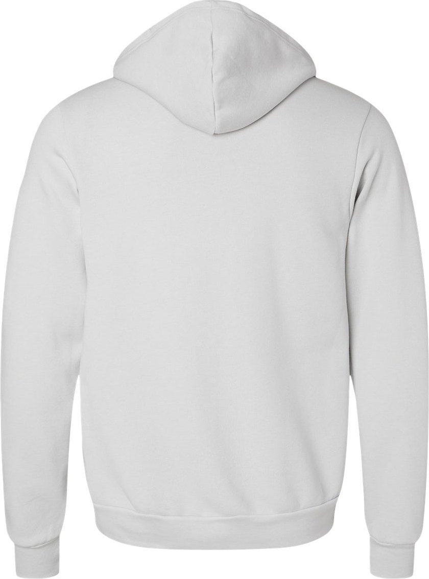 Rear View of Silver Sponge Fleece Full-Zip Hoodie - 3739