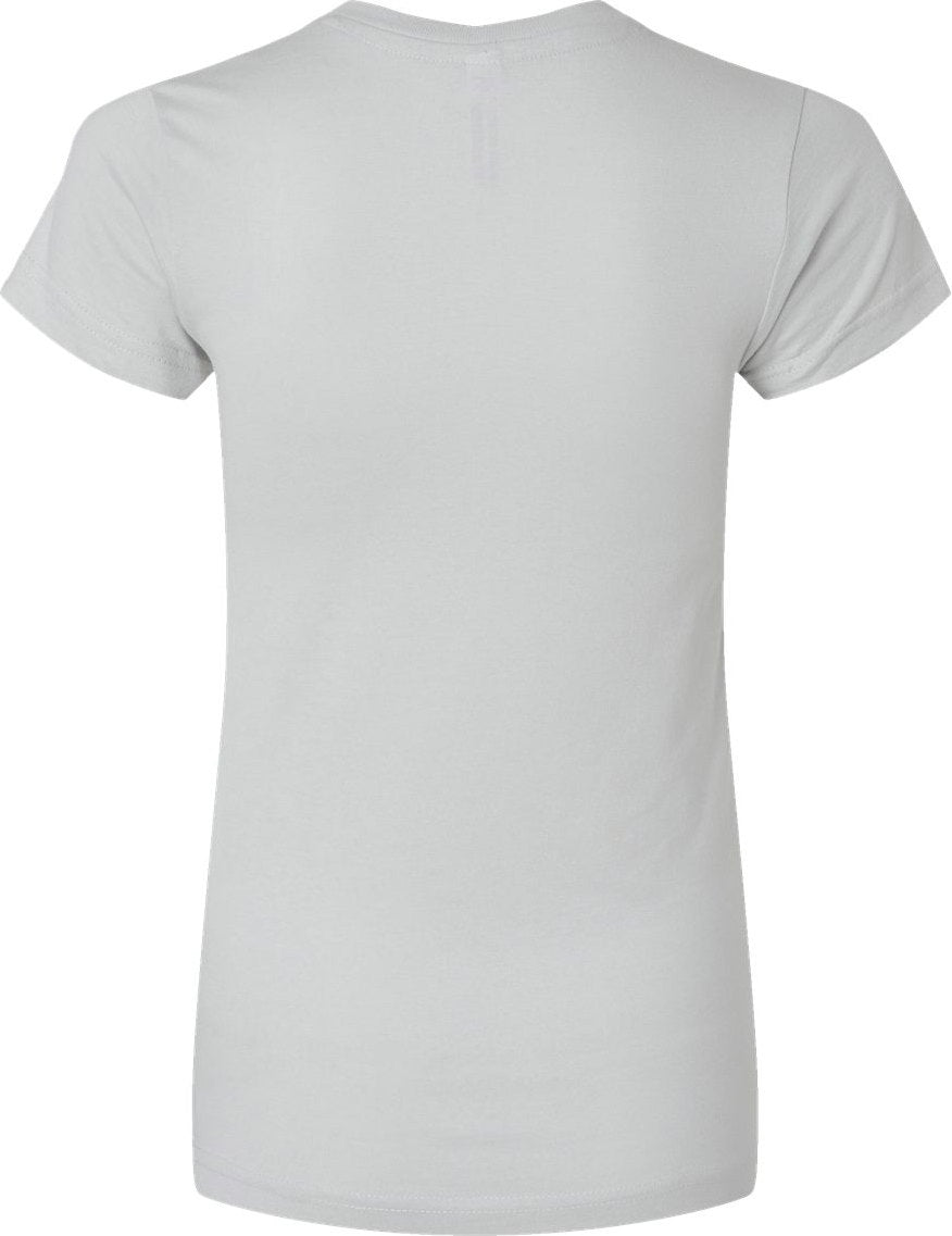Rear View of Silver Women's Fitted Fine Jersey Tee - 3616