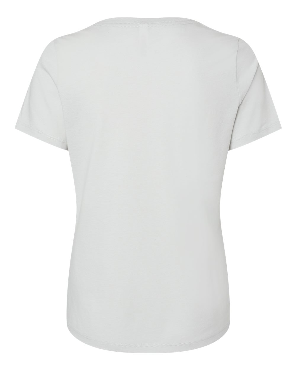 Rear View of Silver Women’s Relaxed Jersey V-Neck Tee - 6405