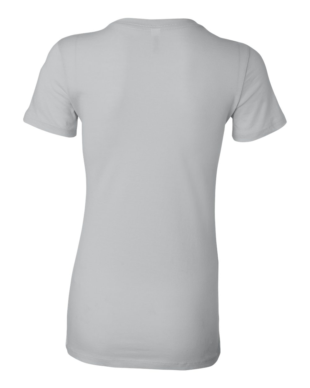 Rear View of Silver Women's Slim Fit Tee - 6004