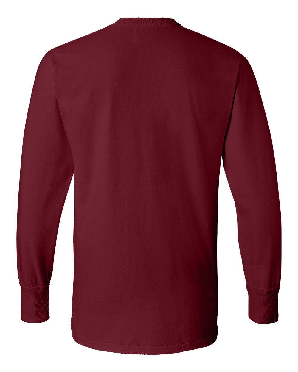 Rear View of Simply Red Vintage Brushed Jersey Henley - 8244