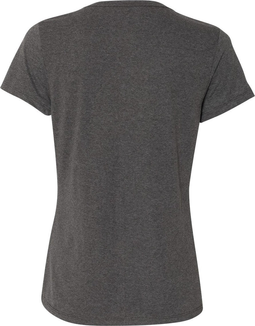 Rear View of Slate Triblend Perfect-T Women’s Triblend V-Neck T-Shirt - 42VT