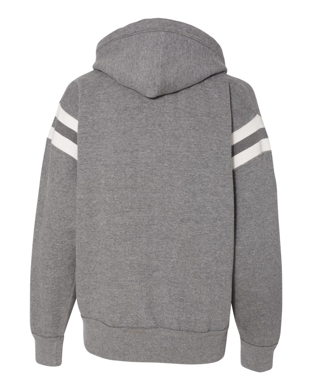 Rear View of Smoke Heather Vintage Athletic Hooded Sweatshirt - 8847