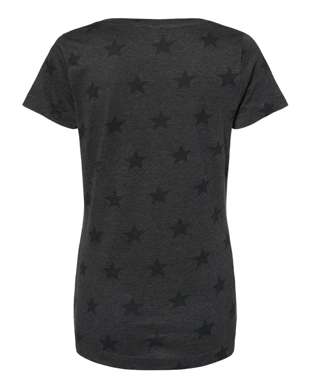 Rear View of Smoke Star Women's Star Print Scoop Neck Tee - 3629