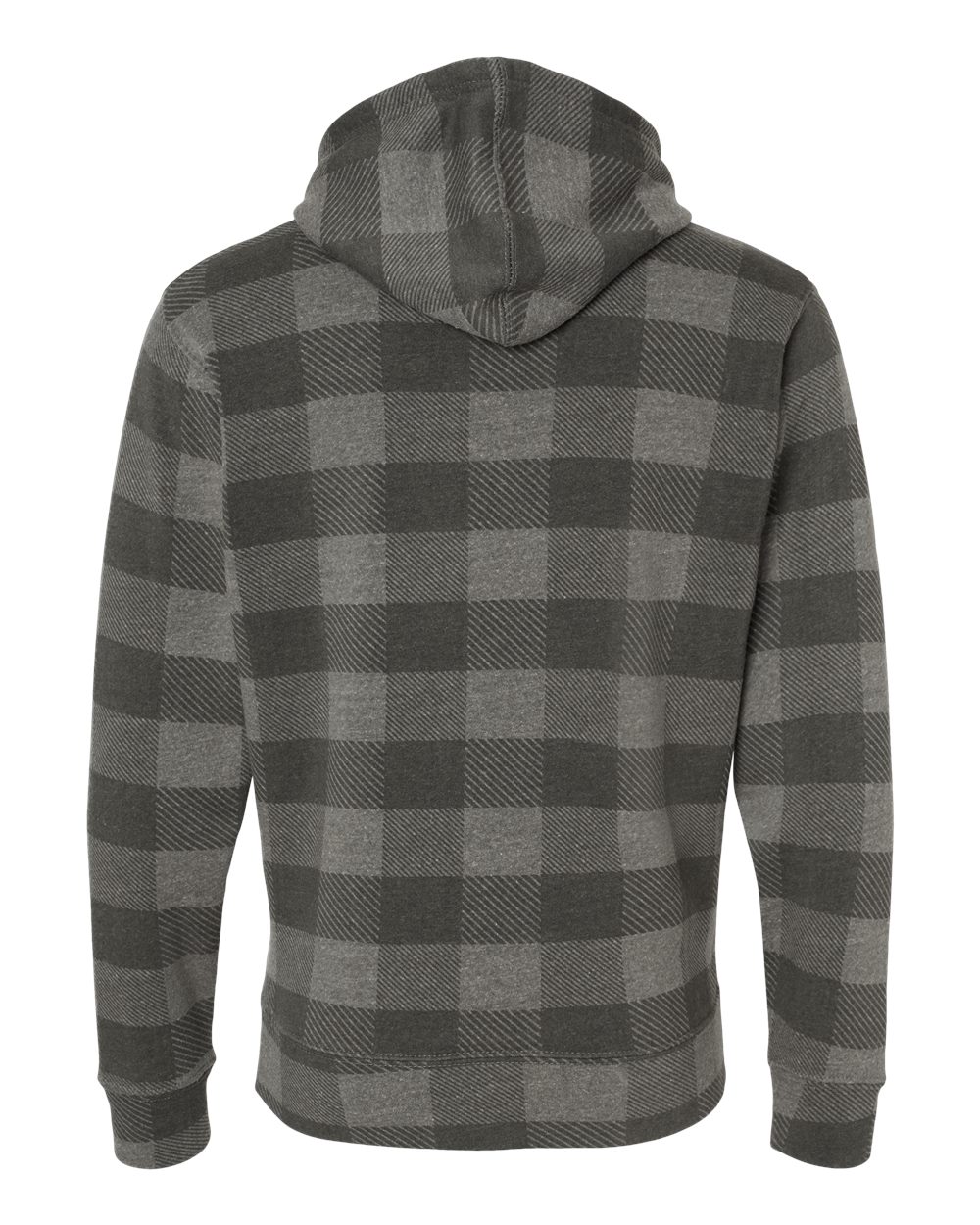 Rear View of Smoke Triblend Buffalo Triblend Fleece Hooded Sweatshirt - 8871