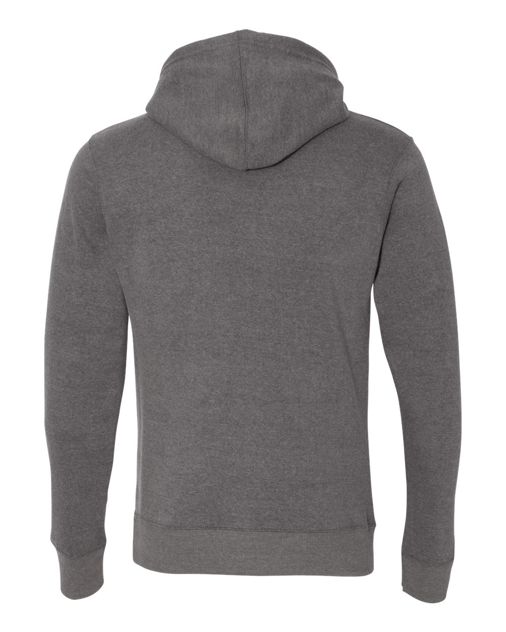 Rear View of Smoke Triblend Triblend Fleece Hooded Sweatshirt - 8871