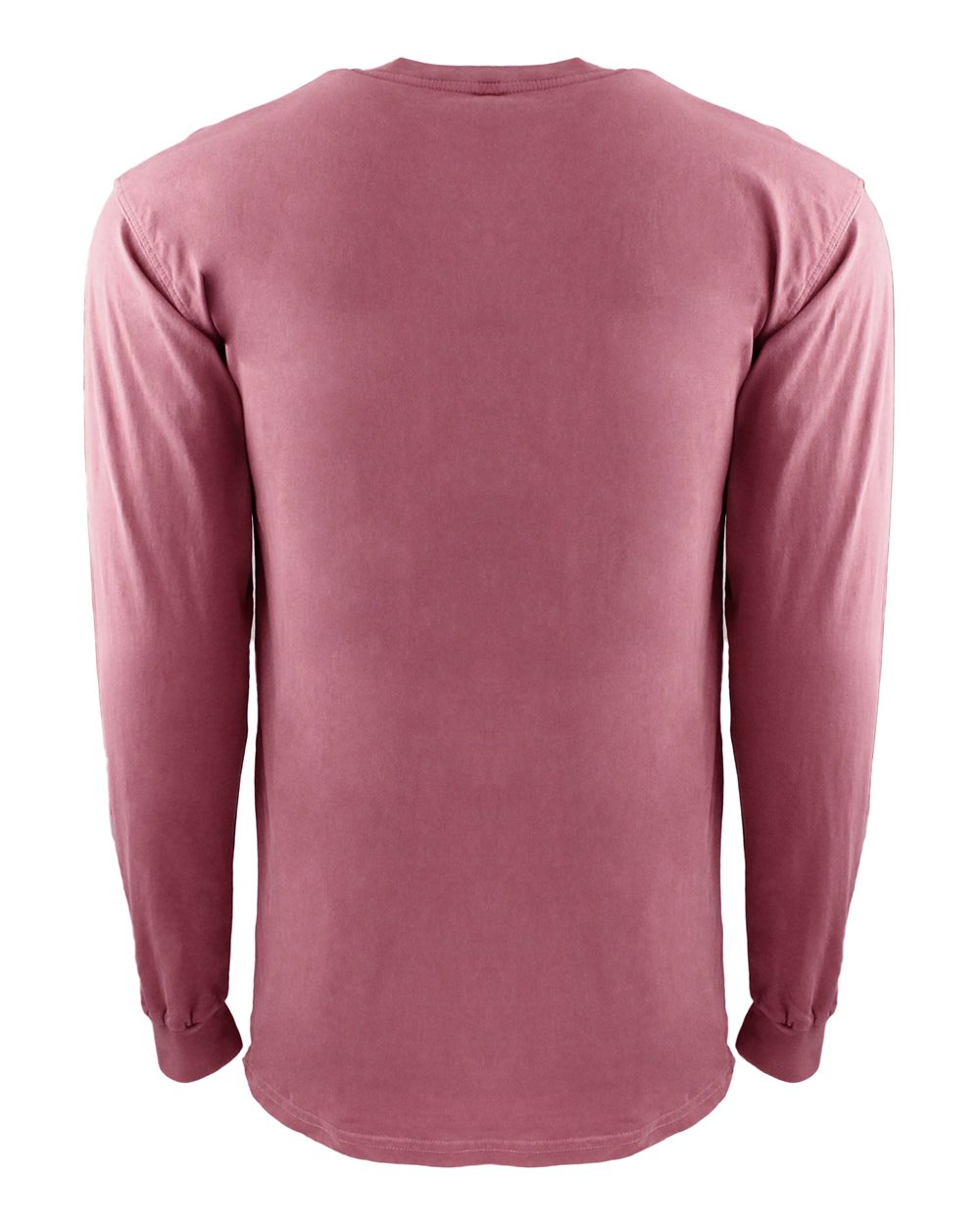 Rear View of Smoked Paprika Inspired Dye Long Sleeve Pocket T-Shirt - 7451