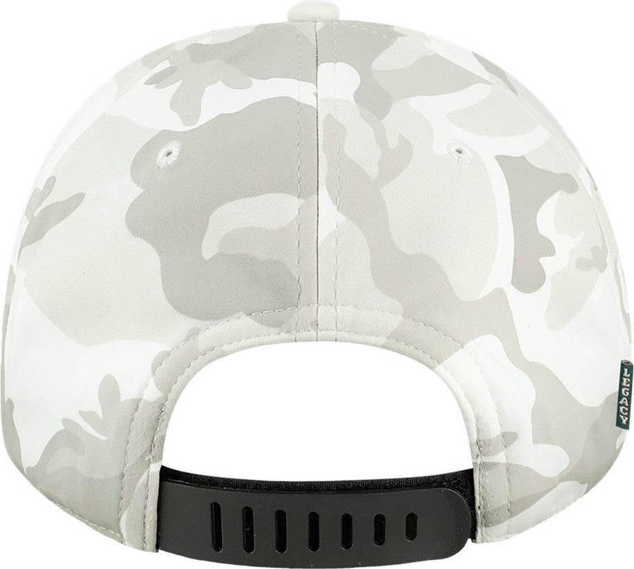 Rear View of Snow Camo Back Nine Cap - B9A