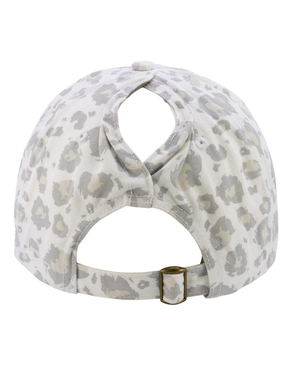 Rear View of Snow Leopard Women's Garment-Washed Fashion Print Cap - HATTIE