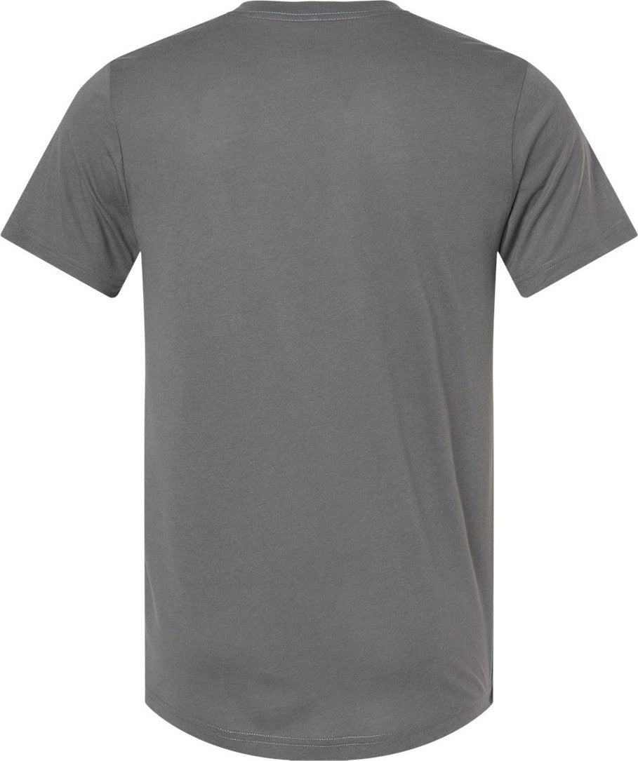 Rear View of Solid Asphalt Triblend Triblend Tee - 3413
