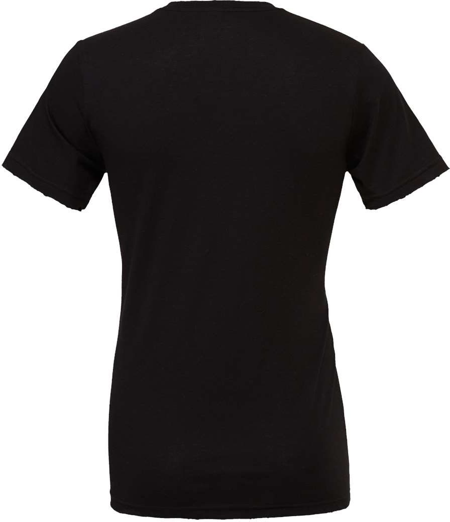 Rear View of Solid Black Blend CVC Jersey Tee - 3001CVC