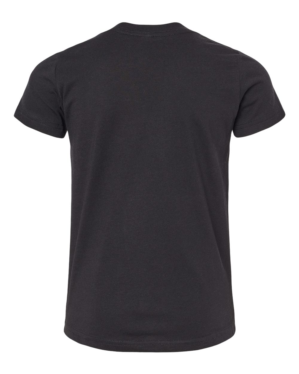 Rear View of Solid Black Blend Youth CVC Jersey Tee - 3001YCVC
