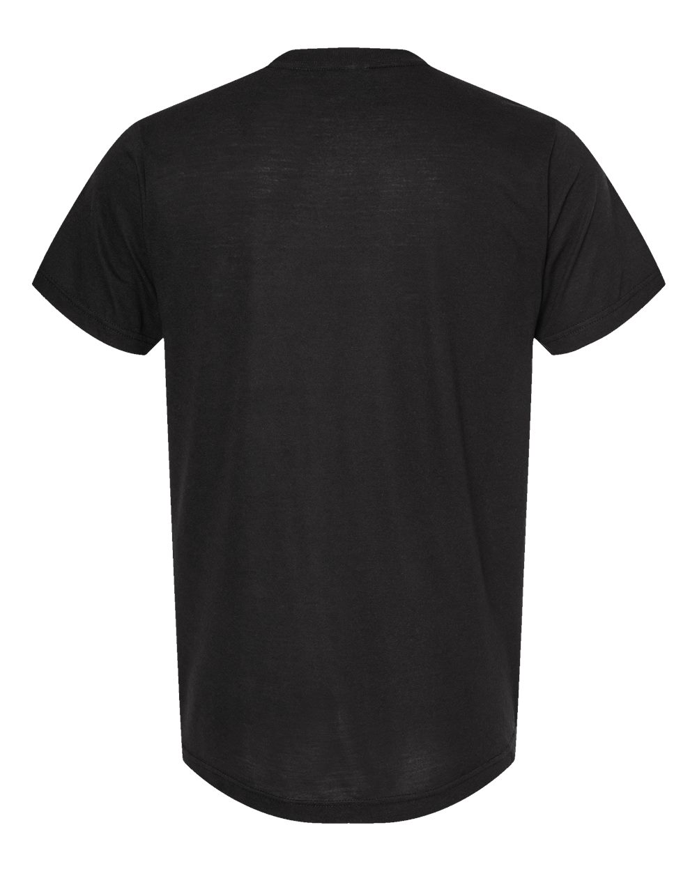 Rear View of Solid Black Tri Blend Tri-Blend T-Shirt - 254