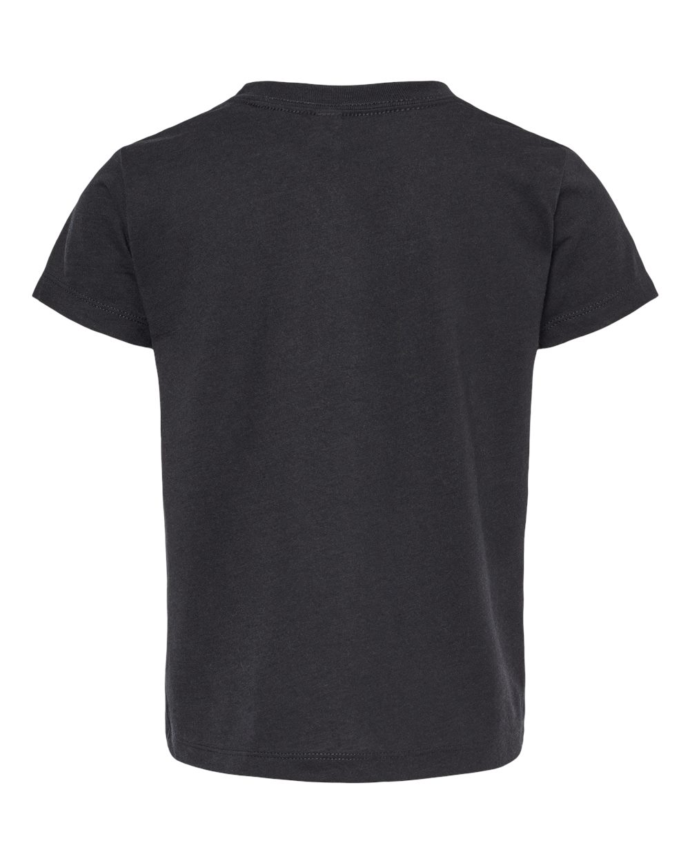 Rear View of Solid Black Triblend Toddler Triblend Tee - 3413T
