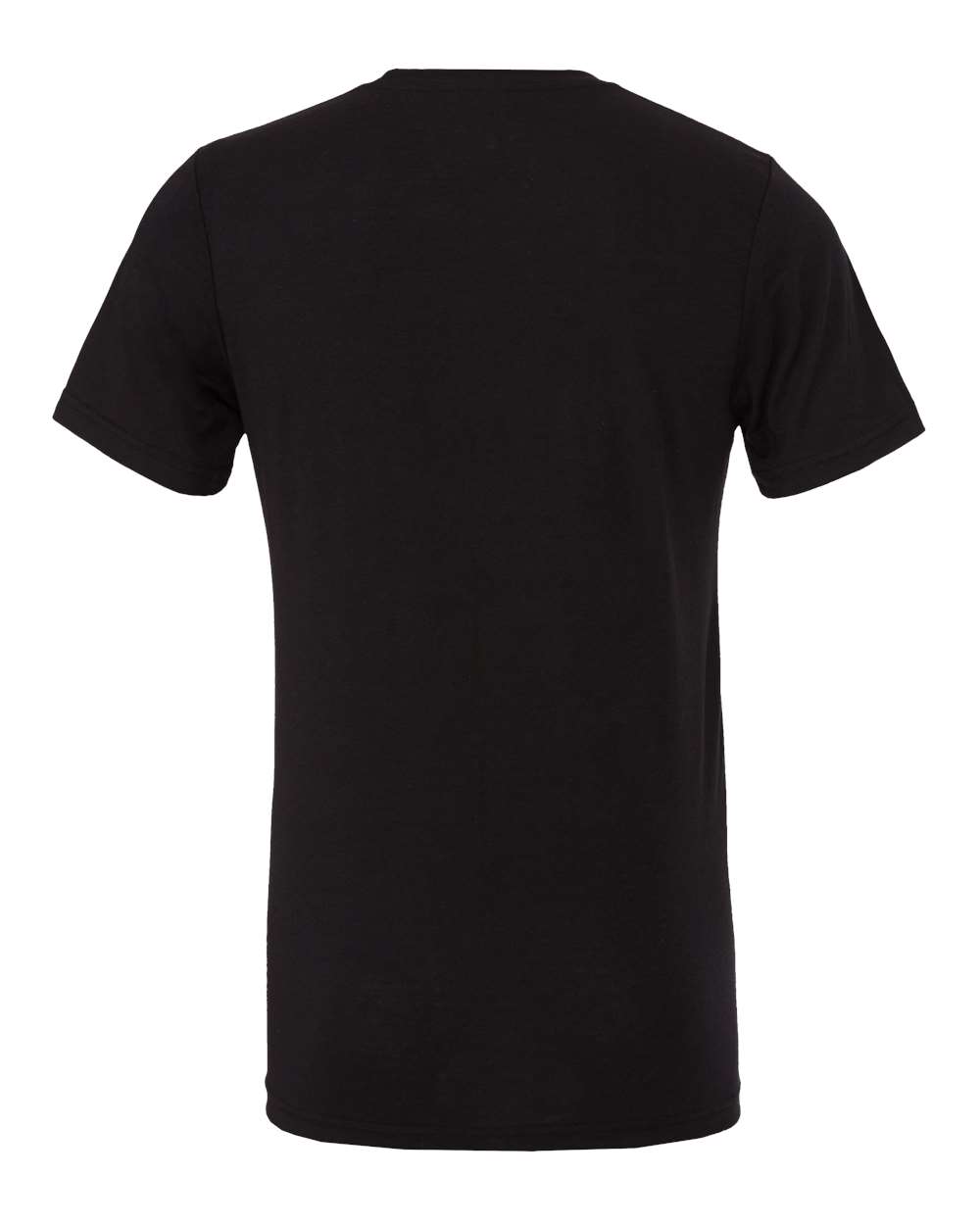 Rear View of Solid Black Triblend Triblend Tee - 3413