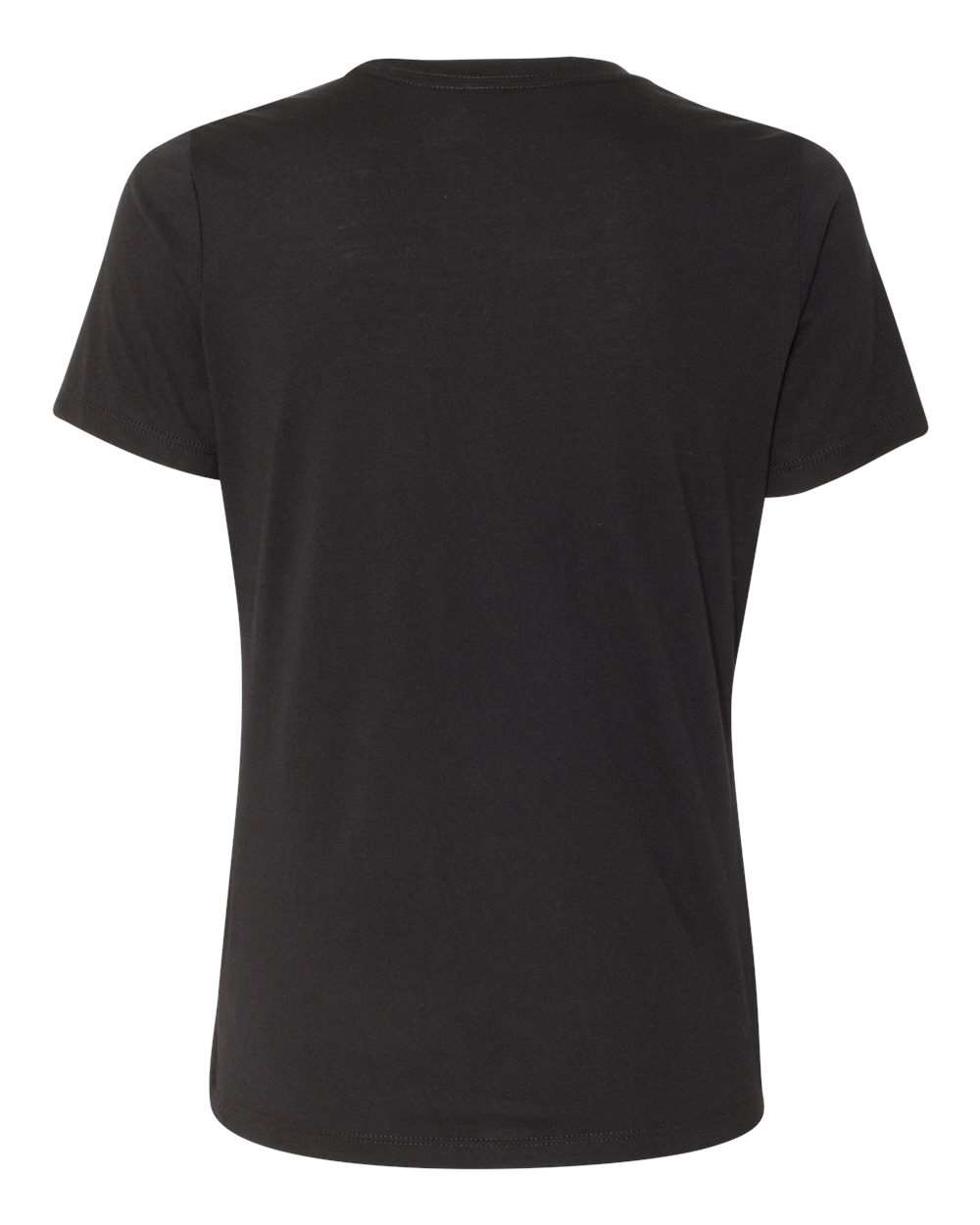 Rear View of Solid Black Triblend Women’s Relaxed Fit Triblend Tee - 6413