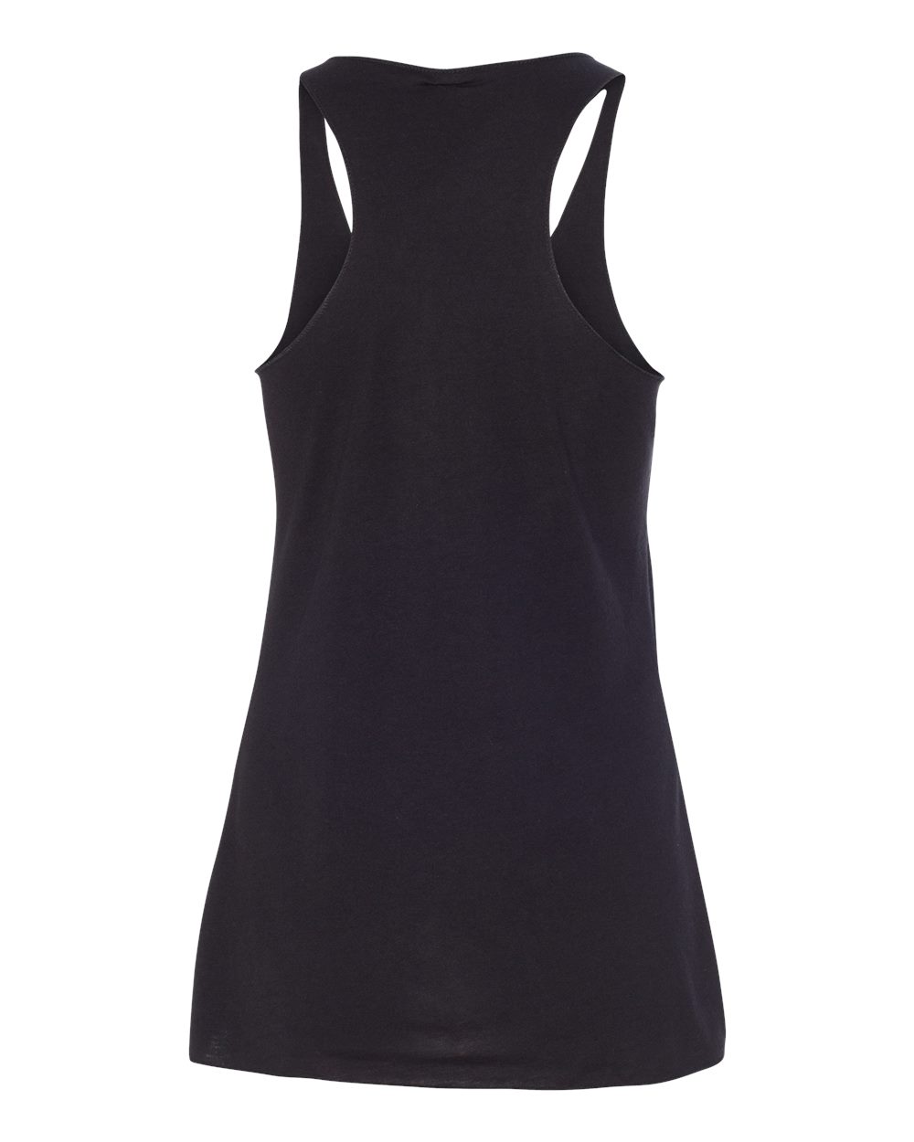 Rear View of Solid Black Triblend Women's Triblend Racerback Tank - 8430