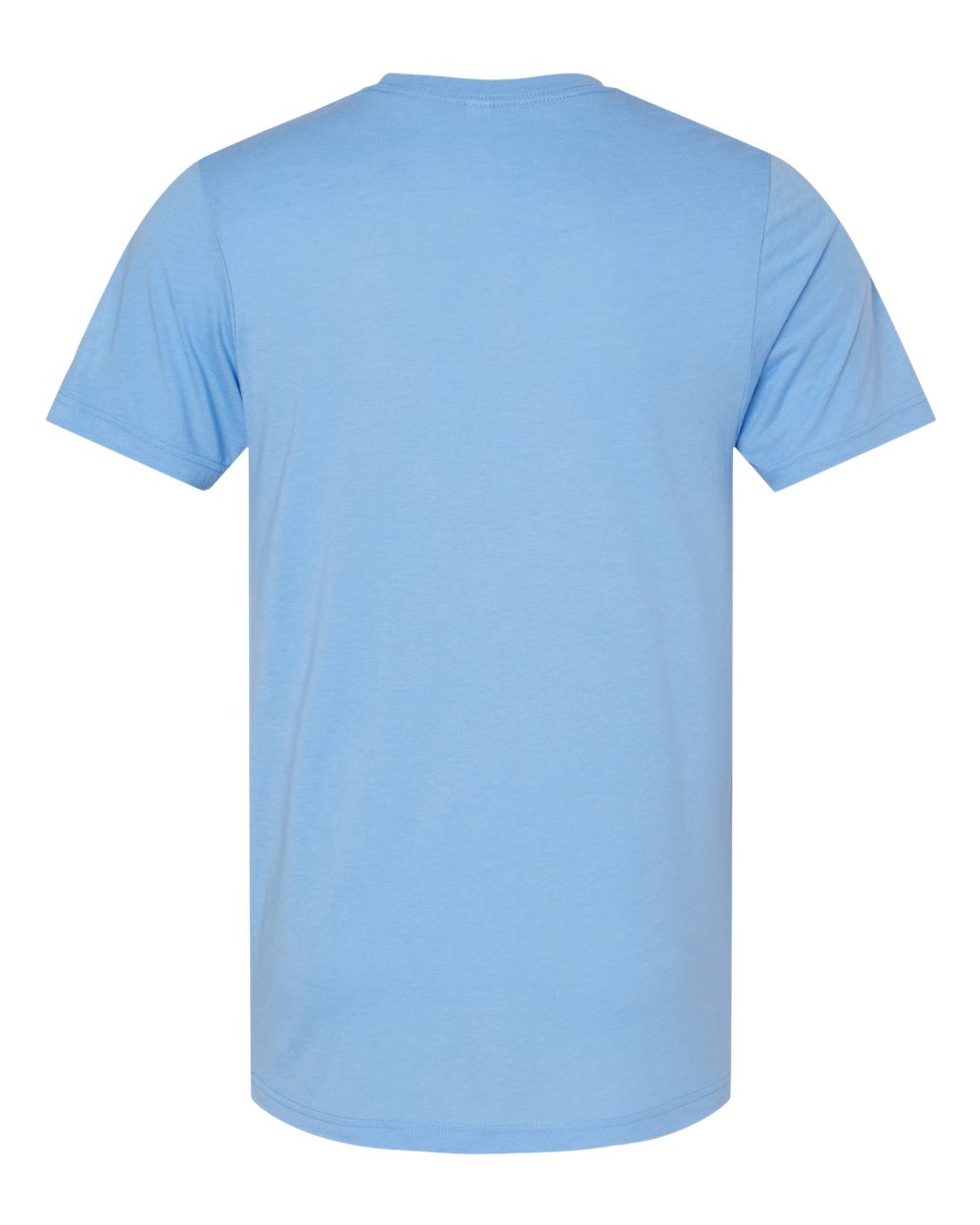 Rear View of Solid Blue Triblend Triblend Tee - 3413