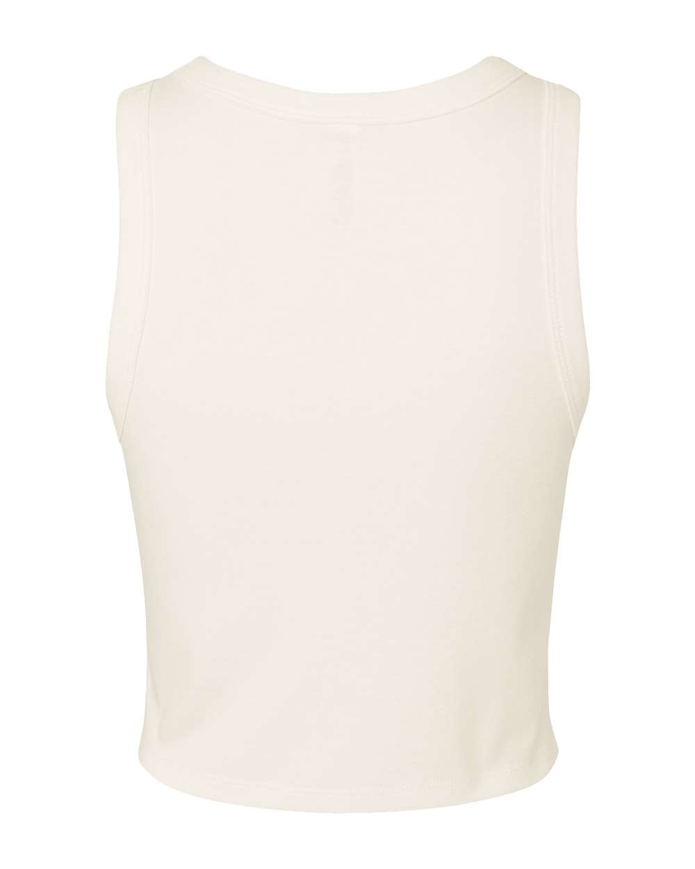 Rear View of Solid Natural Blend Women's Micro Rib Racer Tank - 1019