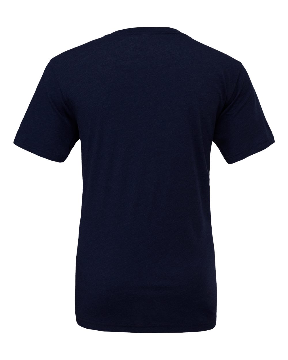 Rear View of Solid Navy Triblend Triblend Tee - 3413