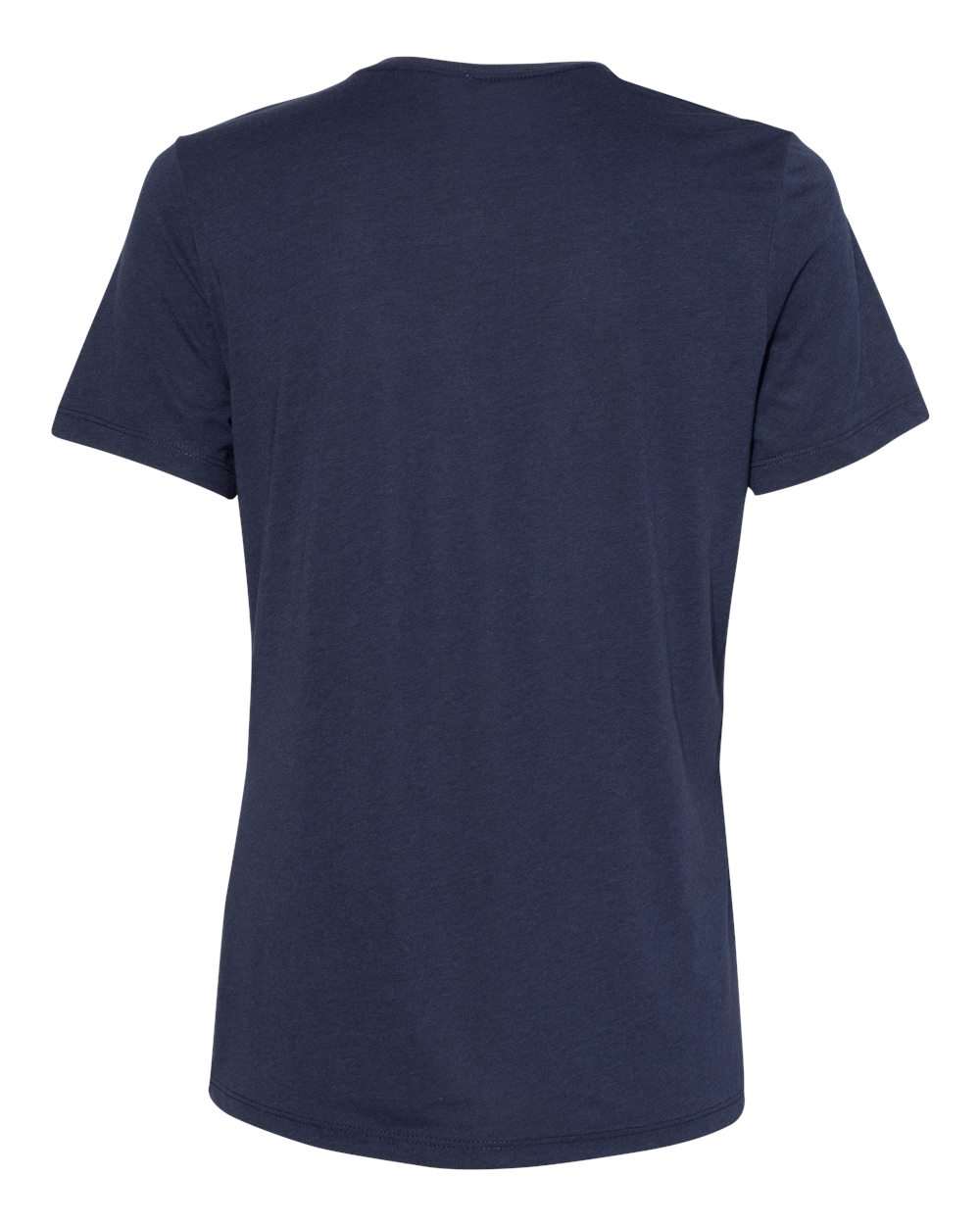 Rear View of Solid Navy Triblend Women’s Relaxed Fit Triblend Tee - 6413