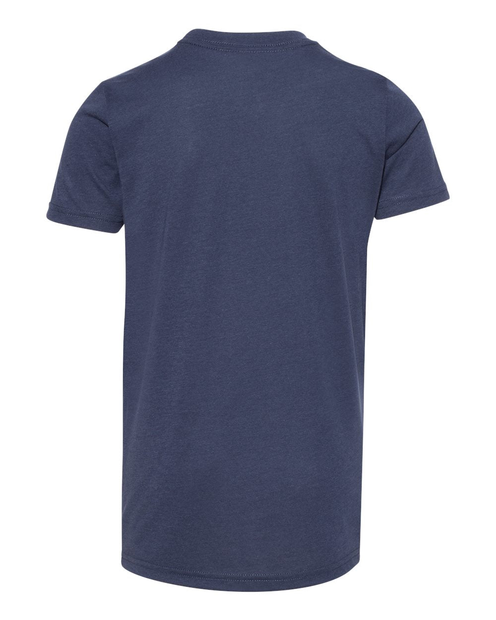Rear View of Solid Navy Triblend Youth Triblend Tee - 3413Y
