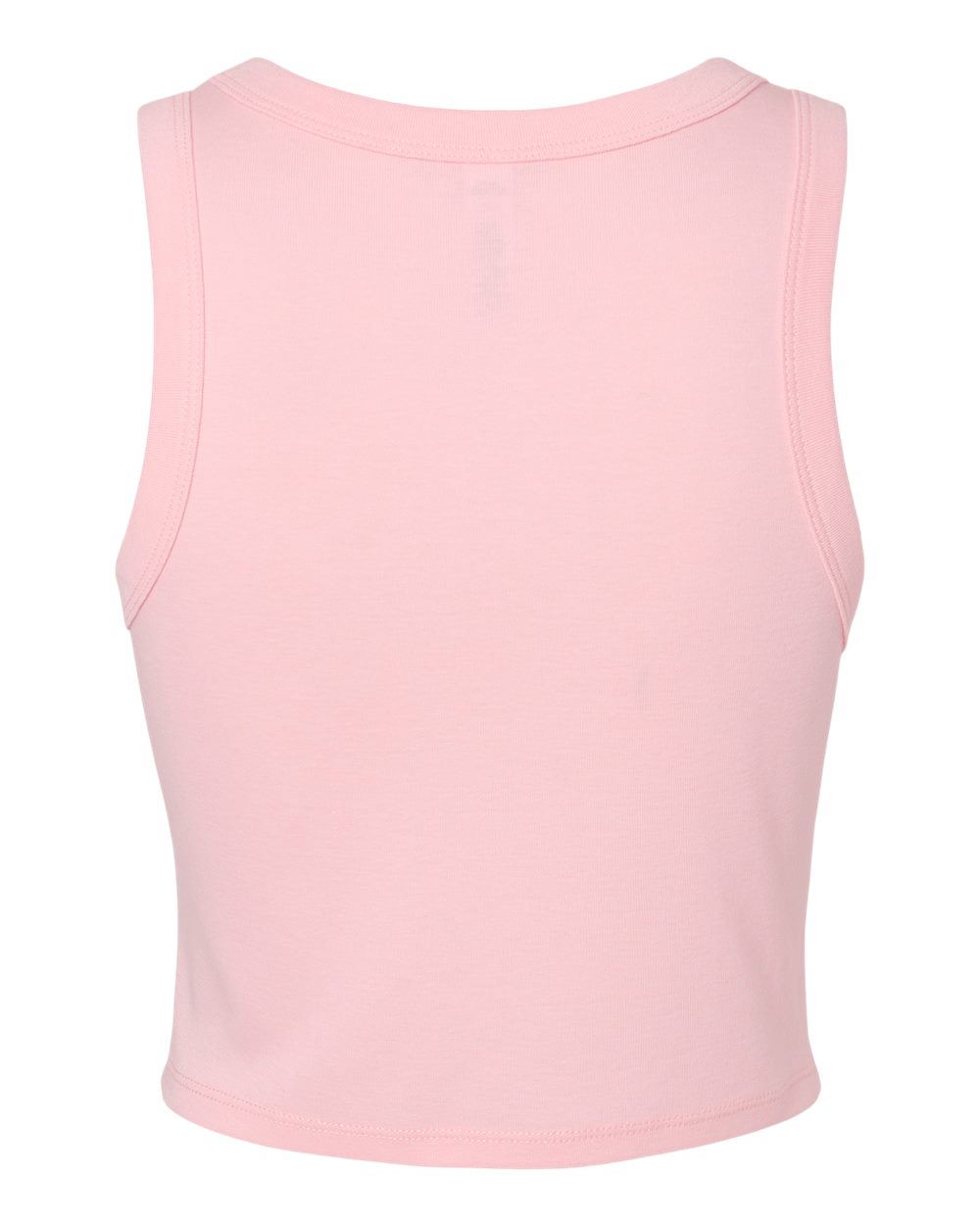Rear View of Solid Pink Blend Women's Micro Rib Racer Tank - 1019