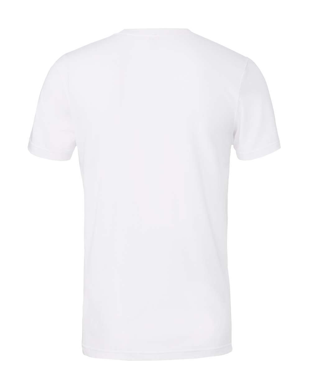 Rear View of Solid White Blend CVC Jersey Tee - 3001CVC