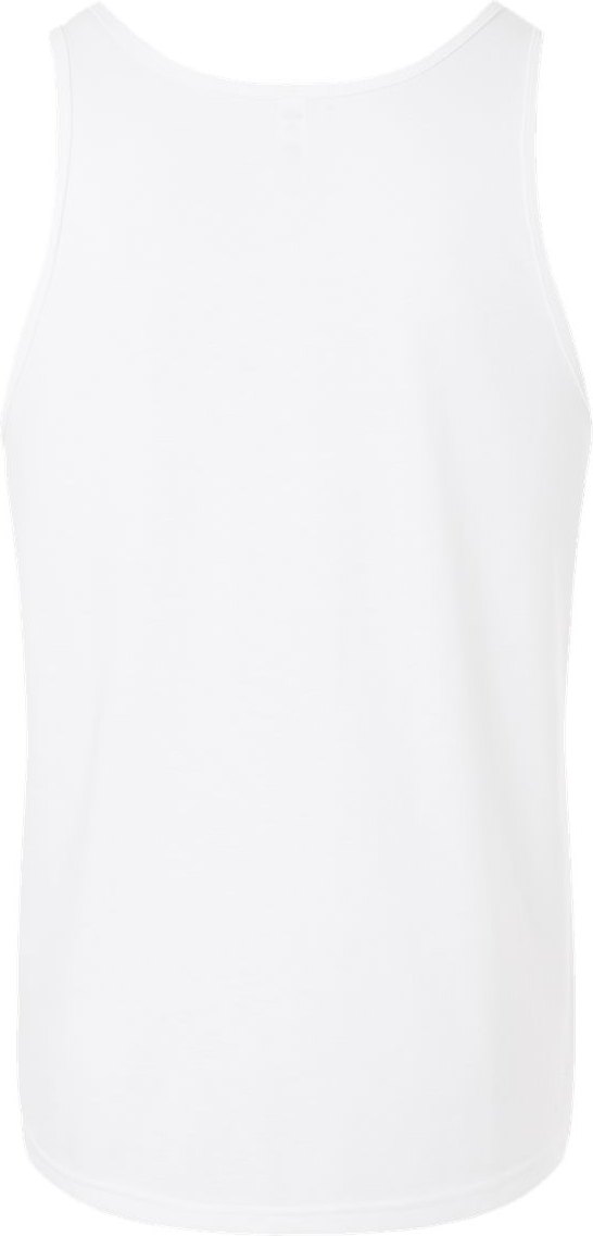 Rear View of Solid White Blend Heather CVC Tank - 3480CVC