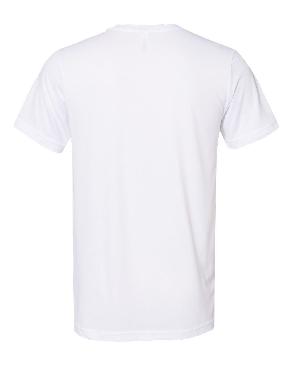 Rear View of Solid White Blend Sueded Tee - 3301