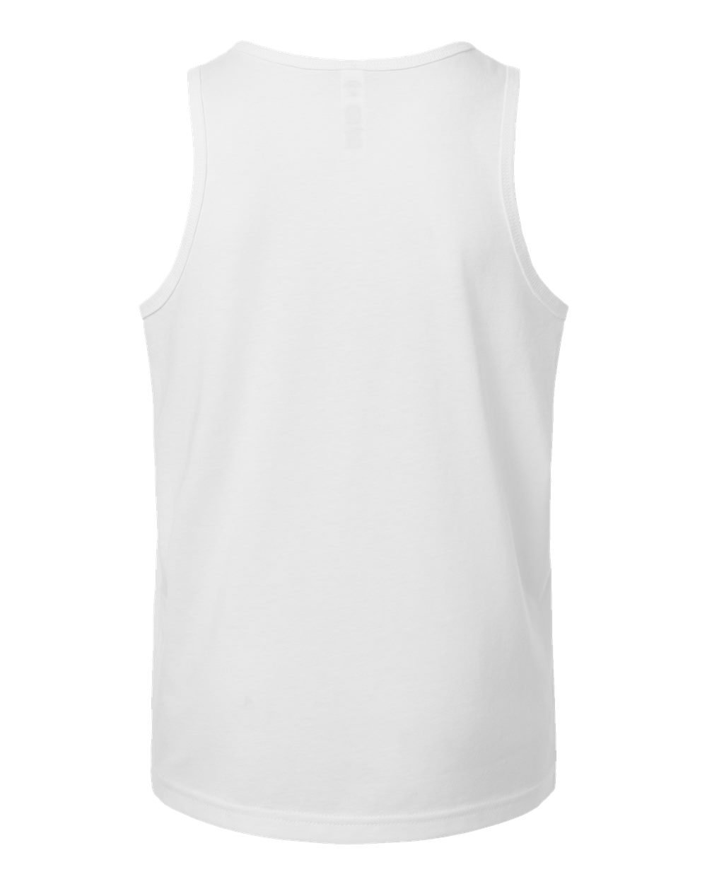 Rear View of Solid White Blend Youth Heather CVC Tank - 3480YCVC