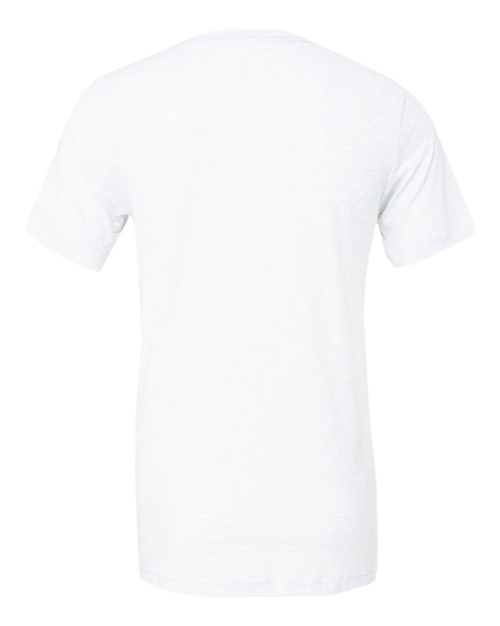 Rear View of Solid White Triblend Triblend Tee - 3413