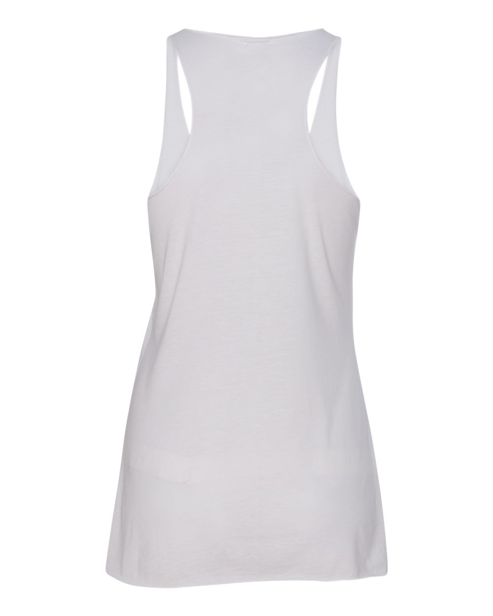Rear View of Solid White Triblend Women's Triblend Racerback Tank - 8430