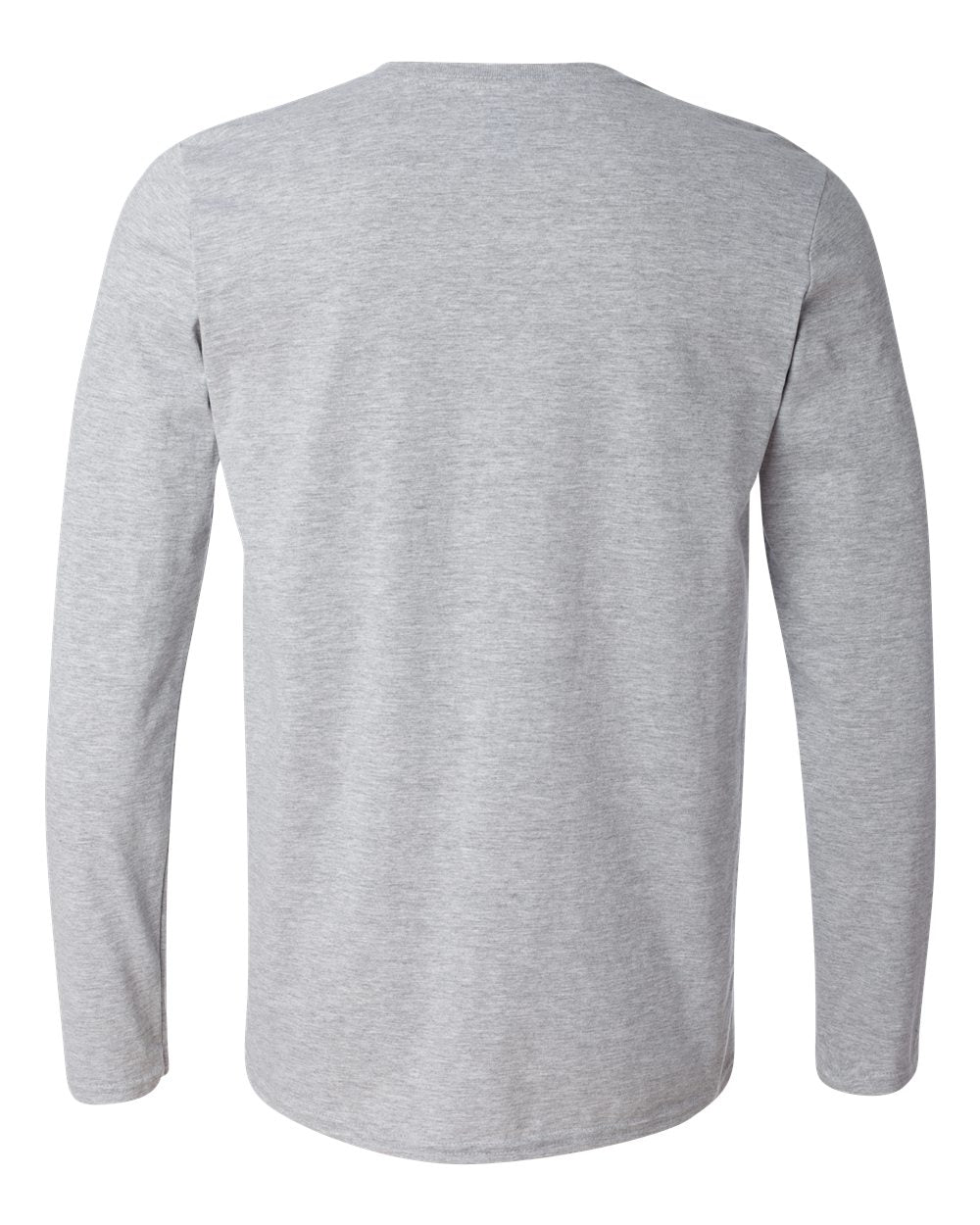 Rear View of Sport Grey Softstyle® Long Sleeve T-Shirt - 64400