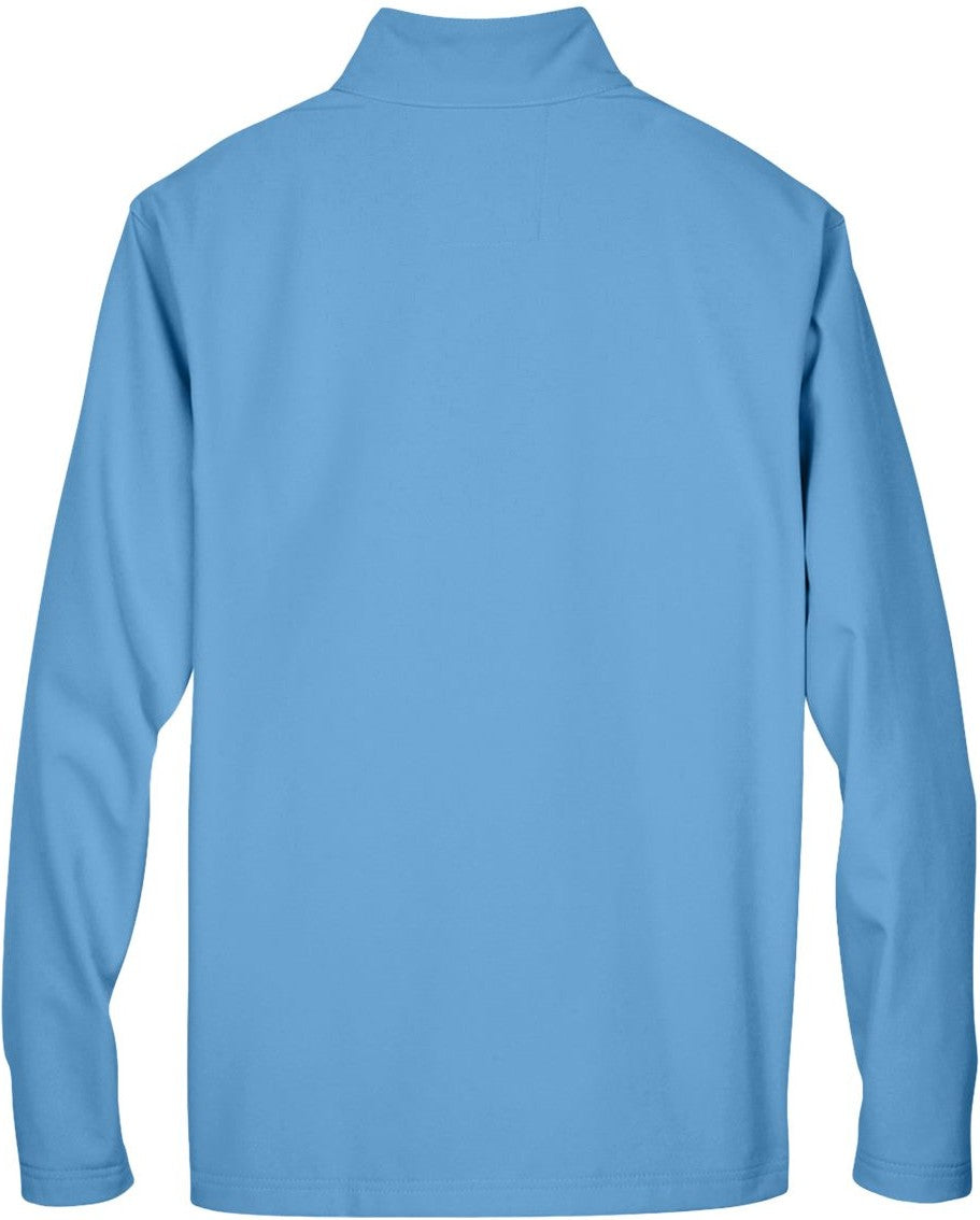 Rear View of Sport Light Blue Men's Leader Soft Shell Jacket - TT80