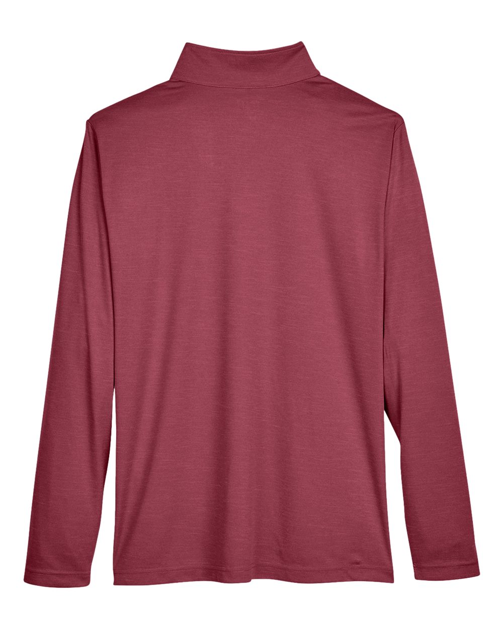 Rear View of Sport Maroon Heather Men's Zone Sonic Heather Performance Quarter-Zip Pullover - TT31H