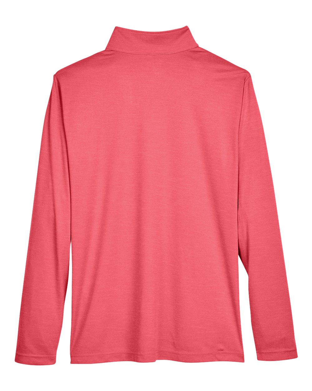 Rear View of Sport Red Heather Men's Zone Sonic Heather Performance Quarter-Zip Pullover - TT31H