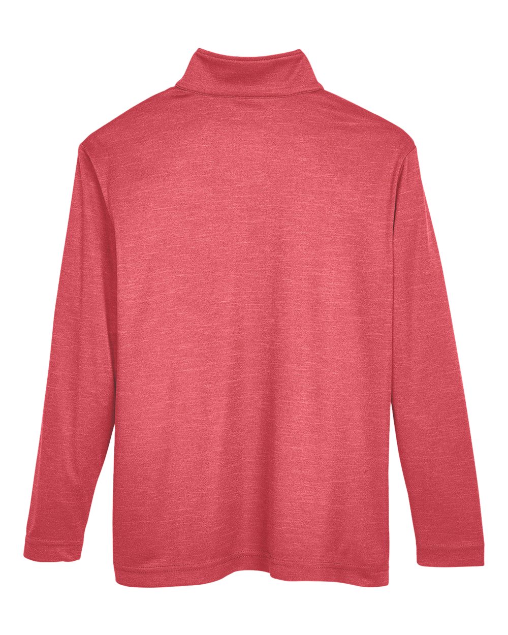 Rear View of Sport Red Heather Youth Zone Sonic Heather Performance Quarter-Zip Pullolver - TT31HY
