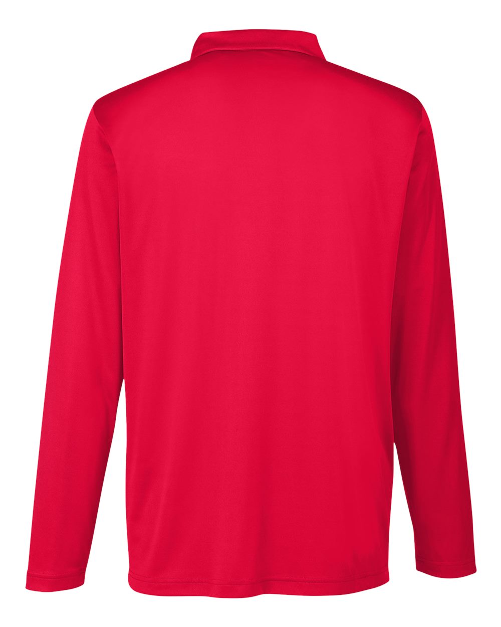 Rear View of Sport Red Men's Zone Performance Long Sleeve Polo - TT51L
