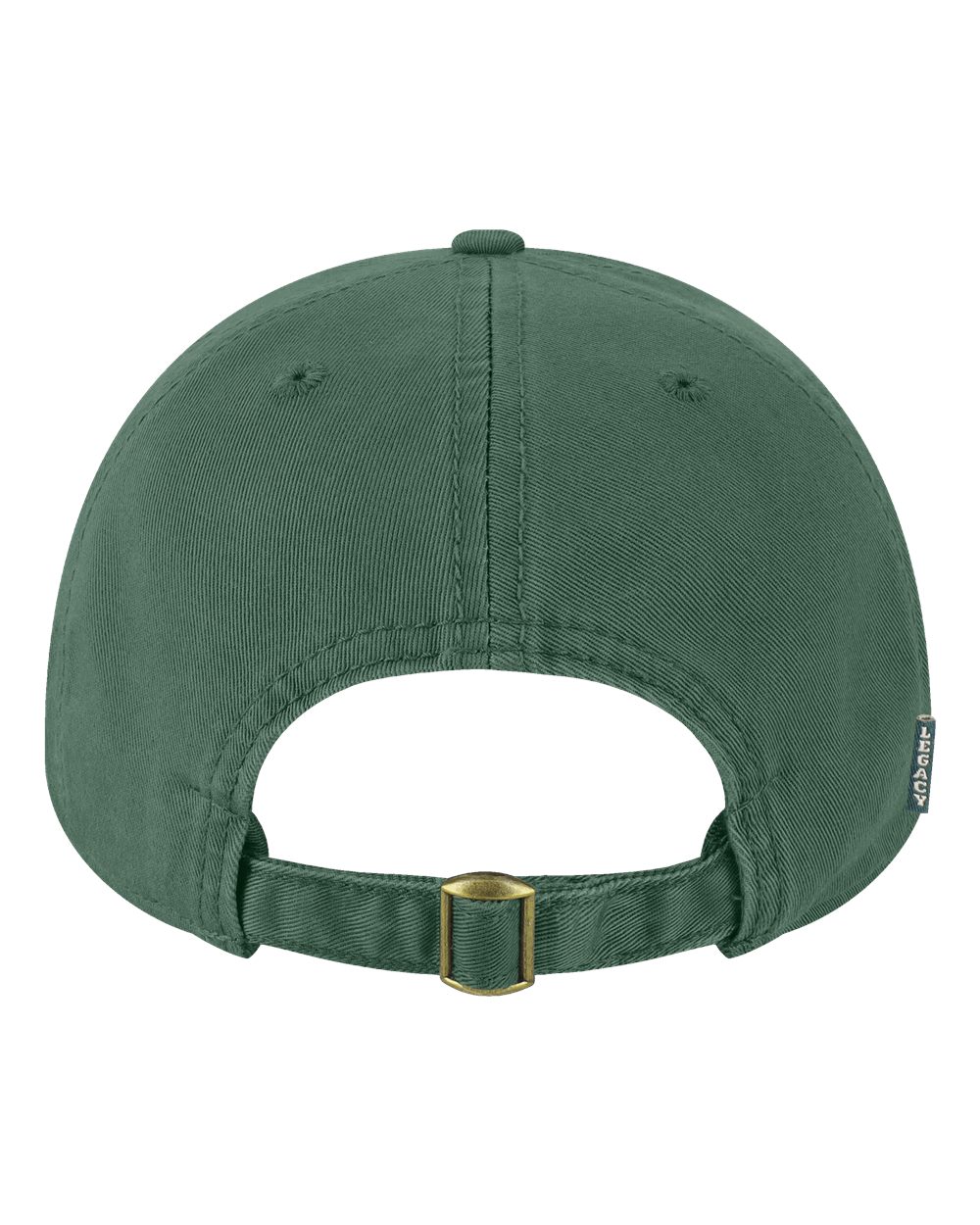 Rear View of Spruce Green Relaxed Twill Dad Hat - EZA