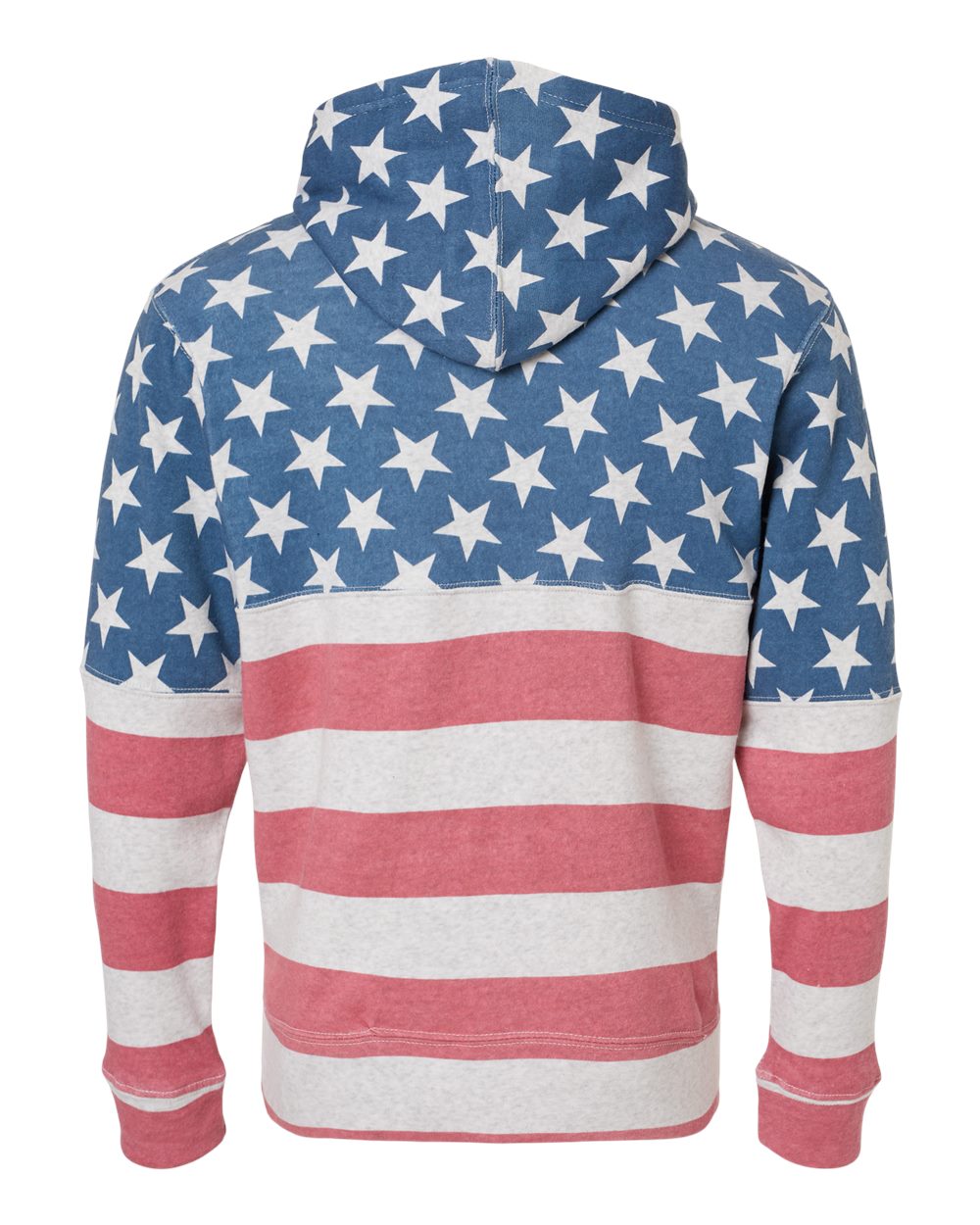 Rear View of Stars & Stripes Triblend Triblend Fleece Hooded Sweatshirt - 8871