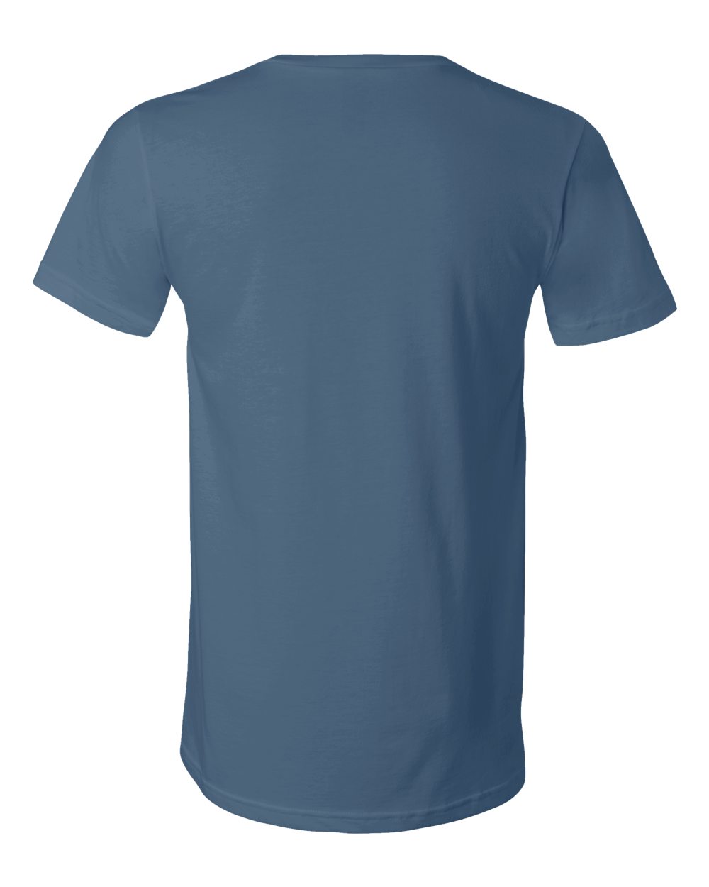 Rear View of Steel Blue Jersey V-Neck Tee - 3005