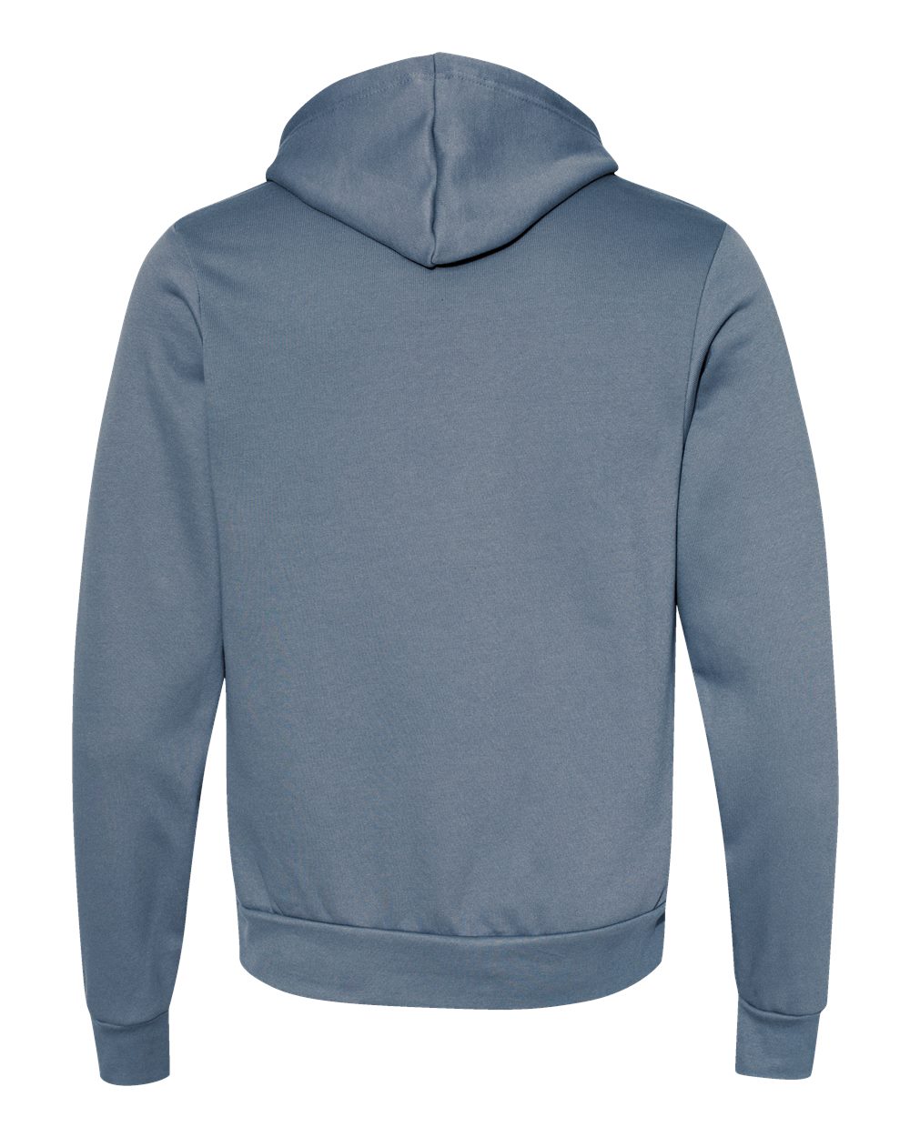 Rear View of Steel Blue Sponge Fleece Hoodie - 3719