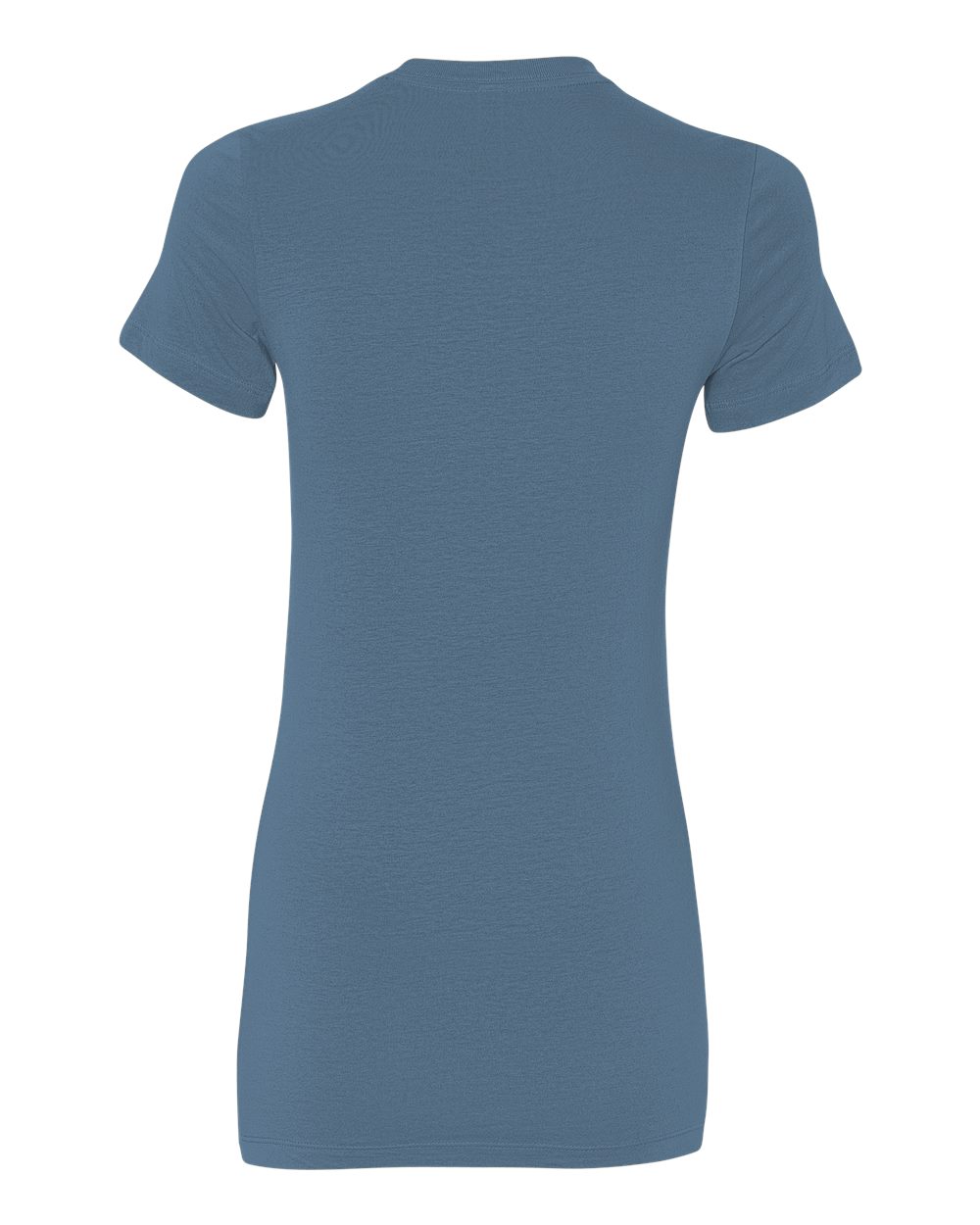 Rear View of Steel Blue Women's Slim Fit Tee - 6004